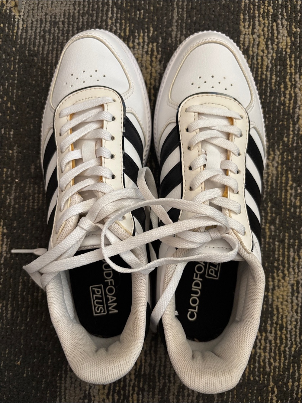 adidas White and Black Retro Court Sneakers
